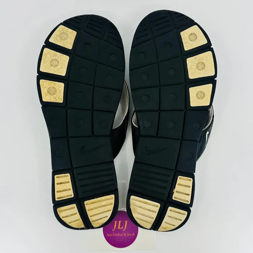 Nike Women's Comfort Thong Flip Flop Sandals Black/White 354925-011 Size 9